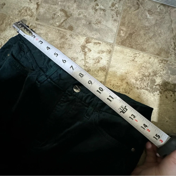 Women’s 7 For All Mankind Holiday Velvet Dark Green  Ankle Skinny Jeans Size: 8 - Picture 14 of 16